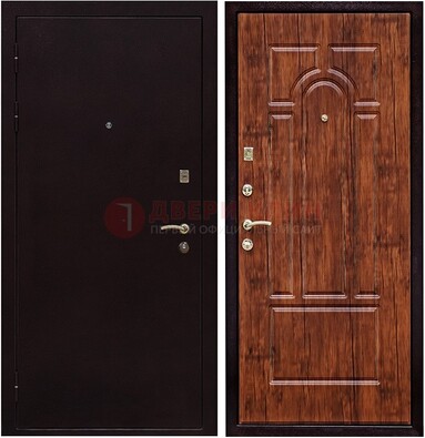 Темная железная дверь с порошковым покрытием ДП-194 в Реутове