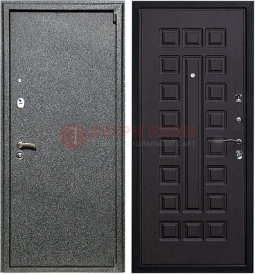 Черная стальная дверь с порошковым покрытием ДП-196 в Воскресенске