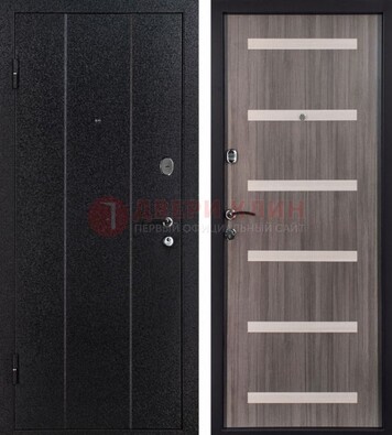 Черная стальная дверь с порошковым окрасом ДП-199 в Волоколамске