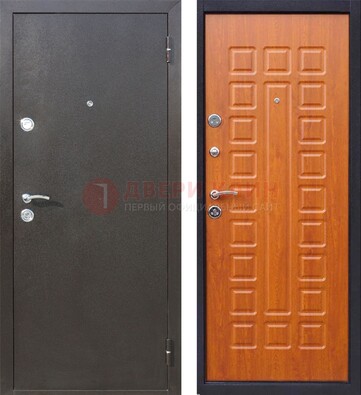 Коричневая стальная дверь с порошковым напылением ДП-202 в Сочи