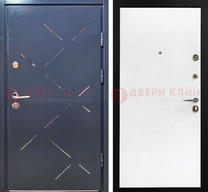 Входная дверь с порошковым напылением Антик медь с Белой МДФ ДП-208 в Волоколамске
