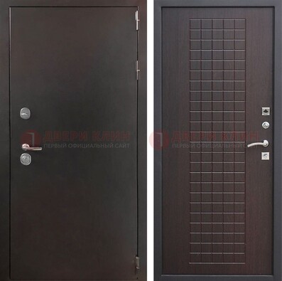 Черная железная дверь с порошковым покрытием ДП-222 в Электроуглях