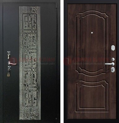 Темная входная дверь с порошковым покрытием и МДФ внутри ДП-224 в Орле