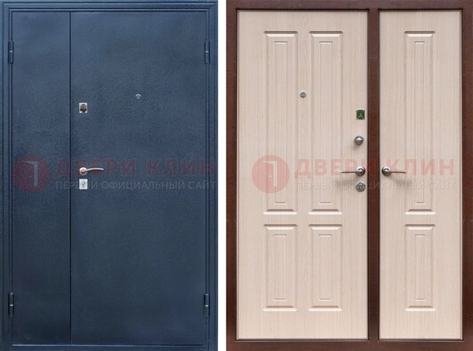 Стальная серая дверь с порошковым напылением с МДФ ДП-239 в Волоколамске