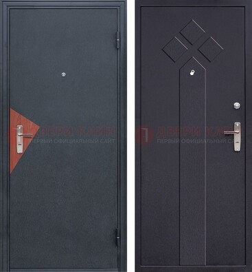 Черная входная дверь с порошковым напылением и узором внутри ДП-241 в Балашихе