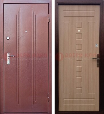 Стальная серая дверь с порошковым напылением и МДФ Шоколад ДП-249 в Волоколамске