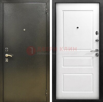 Входная дверь Темное серебро с порошковым напылением и белой МДФ ДП-272 в Ставрополе