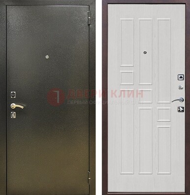 Входная дверь Темное серебро с порошковой отделкой и терморазрывом МДФ ДП-282 в Екатеринбурге