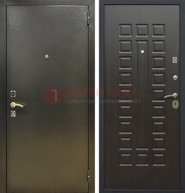 Темно-серая железная дверь с порошковым покрытием и МДФ Венге ДП-287 в Волоколамске