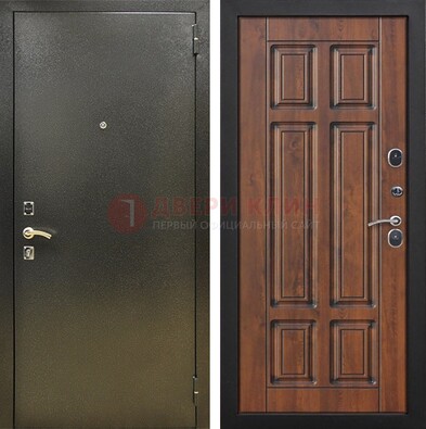 Металлическая входная темная дверь с порошковым напылением и МДФ ДП-299 в Волоколамске