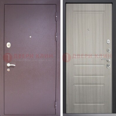 Темная стальная дверь с порошковым окрасом и МДФ ДП-310 в Талдоме