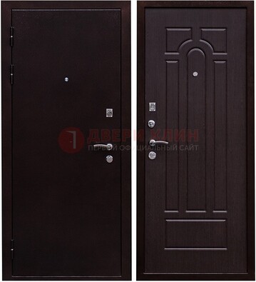 Черная стальная дверь с порошковым покрытием ДП-35 в Волоколамске