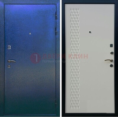 Синяя железная дверь с порошковым напылением ДП-49 в Волоколамске