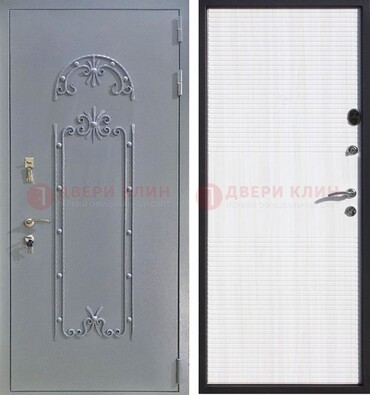Черная входная дверь с порошковым покрытием ДП-67 в Волоколамске