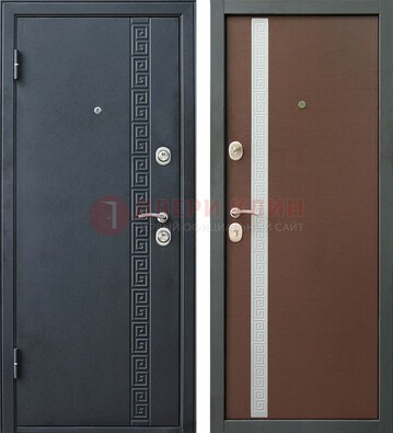 Черная стальная дверь с порошковым напылением ДП-9 в Костроме