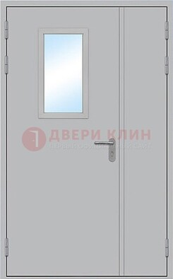 Белая входная противопожарная дверь со стеклянной вставкой ДПП-10 в Химках