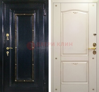 Парадная дверь с золотистым декором ДПР-3 в квартиру в Волоколамске