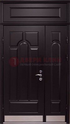Парадная дверь с металлическими вставками ДПР-47 и фрамугой в Волоколамске
