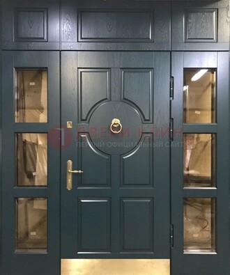 Стальная парадная дверь ДПР-64 со стеклопакетом в Волоколамске