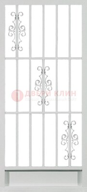 Белая железная решетчатая дверь ДР-9 в Волоколамске