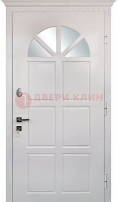 Светлая железная дверь со стеклом ДС-29 в Волоколамске