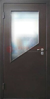 Стальная дверь со стеклом ДС-5 в кирпичный коттедж в Волоколамске