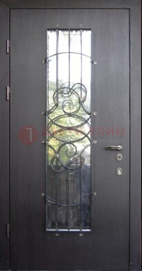 Остекленная стальная дверь с ковкой ДСК-26 в Волоколамске