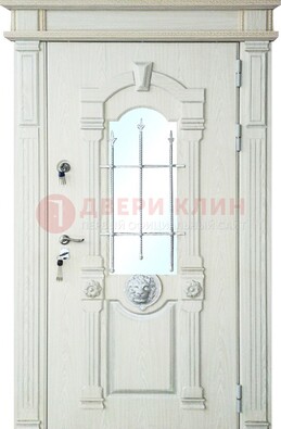 Герметичная входная дверь со стеклом и ковкой с украшением ДСК-64 в Волоколамске