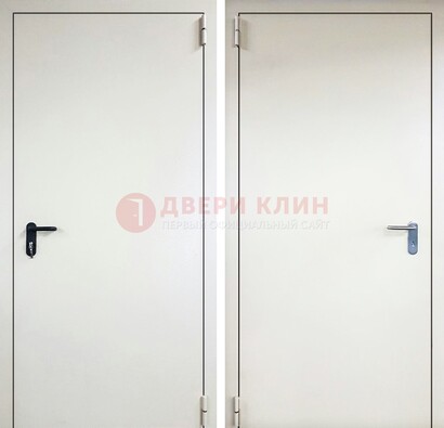 Белая железная техническая дверь ДТ-16 в Волоколамске