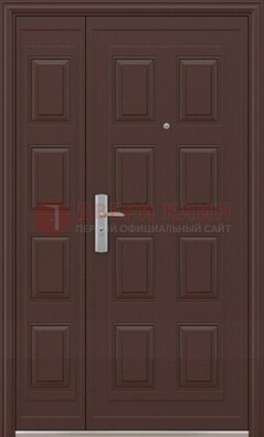 Коричневая железная тамбурная дверь ДТМ-37 в Волоколамске
