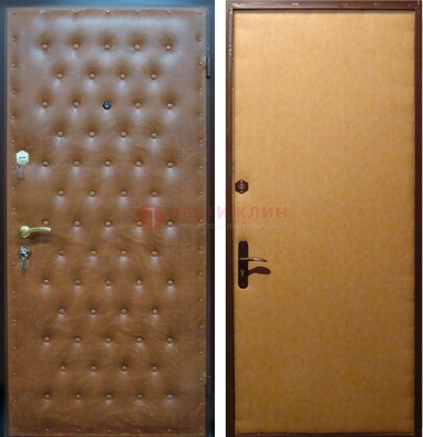 Желтая железная дверь с винилискожей ДВ-2 в Орле