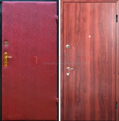 Красная входная дверь с винилискожей ДВ-30 в Волоколамске