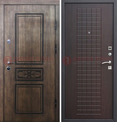 Входная резная дверь Итальянский орех с виноритом МДФ Махагон ДВТ-117 в Волоколамске