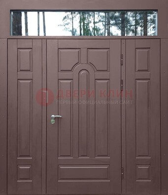 Парадная металлическая дверь с виноритом и стеклом ДВТ-167 в Дмитрове