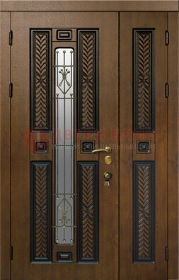 Полуторная входная дверь с виноритом ДВТ-169 в Волоколамске
