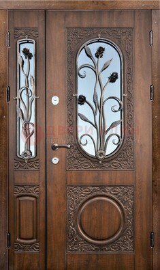 Железная дверь с виноритом и ковкой ДВТ-180 в Волоколамске