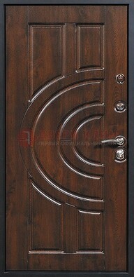 Коричневая железная дверь с виноритом ДВТ-18 в Волоколамске