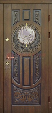 Одностворчатая входная дверь с виноритом и стеклом ДВТ-193 в Волоколамске