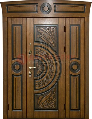 Парадная входная дверь с виноритом и узором ДВТ-194 в Волоколамске