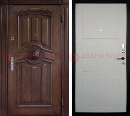 Темная входная дверь с виноритом ДВТ-216 в Волоколамске