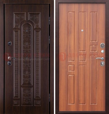 Темная металлическая дверь с виноритом и узором ДВТ-224 в Волоколамске