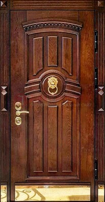 Входная дверь с виноритом в коричневом цвете ДВТ-236 в Волоколамске