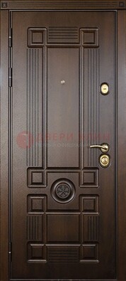 Темная железная дверь с виноритом и рисунком ДВТ-27 в Волоколамске