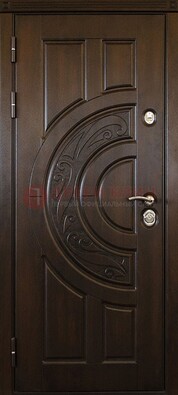 Темная стальная дверь с виноритом и рисунком ДВТ-28 в Волоколамске