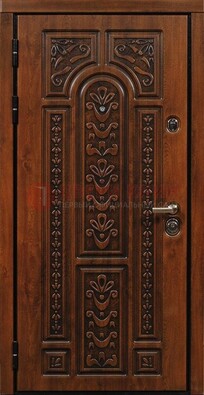 Коричневая входная дверь с виноритом ДВТ-32 в Волоколамске
