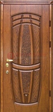 Коричневая металлическая дверь с виноритом ДВТ-34 в Волоколамске