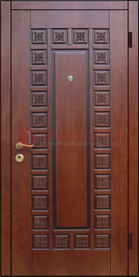 Коричневая стальная дверь с виноритом ДВТ-40 в Волоколамске