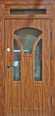 Коричневая классическая входная дверь с виноритом ДВТ-66 в Волоколамске