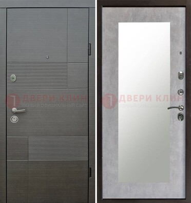 Темная входная дверь с МДФ панелью Венге и зеркалом внутри ДЗ-51 в Волоколамске