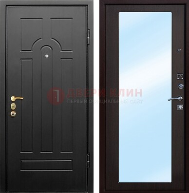 Входная металлическая филенчатая дверь с зеркалом ДЗ-59 в Волоколамске
